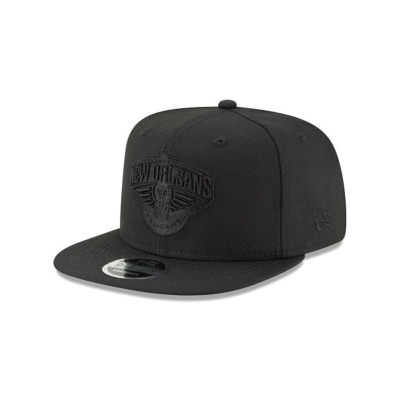 Black New Orleans Pelicans Hat - New Era NBA Black On Black High Crown 9FIFTY Snapback Caps USA2394780